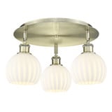 White Venetian 3 Light 17.75 Inch Wide Flush Mount by Innovations - 516-3C-G1217-6