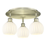 White Venetian 3 Light 17.75 Inch Wide Flush Mount by Innovations - 516-3C-G1217-6