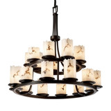 Lumenaria Dakota 21 Light 2 Tier Chandelier by Justice Design FAL-8767-12 - FAL-8767-12