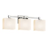 Fusion Tetra 3 Light Rectangle Opal Glass Vanity Light by Justice Design - FSN-8423-55-OPAL