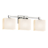 Fusion Tetra 3 Light Rectangle Opal Glass Vanity Light by Justice Design - FSN-8423-55-OPAL