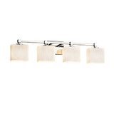 Fusion Tetra 4 Light Rbon Glass Vanity Light by Justice Design - FSN-8424-55-RBON