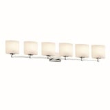 Fusion Tetra 6 Light Oval Opal Glass Vanity Light by Justice Design - FSN-8426-30-OPAL