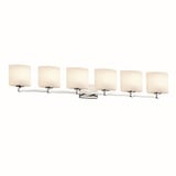 Fusion Tetra 6 Light Oval Opal Glass Vanity Light by Justice Design - FSN-8426-30-OPAL