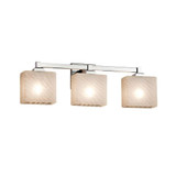 Fusion Regency 3 Light Weve Glass Vanity Light by Justice Design - FSN-8433-55-WEVE