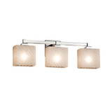 Fusion Regency 3 Light Weve Glass Vanity Light by Justice Design - FSN-8433-55-WEVE