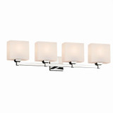 Fusion Regency 4 Light Rectangle Opal Glass Vanity Light by Justice Design - FSN-8434-55-OPAL