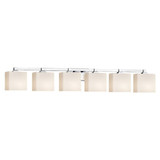 Fusion Regency 6 Light Rectangle Opal Glass Vanity Light by Justice Design - FSN-8436-55-OPAL