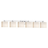 Fusion Regency 6 Light Rectangle Opal Glass Vanity Light by Justice Design - FSN-8436-55-OPAL