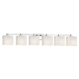 Fusion Regency 6 Light Rbon Glass Vanity Light by Justice Design - FSN-8436-55-RBON