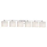 Fusion Regency 6 Light Rbon Glass Vanity Light by Justice Design - FSN-8436-55-RBON