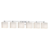 Fusion Regency 6 Light Rbon Glass Vanity Light by Justice Design - FSN-8436-55-RBON