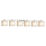 Fusion Regency 6 Light Rectangle Weve Glass Vanity Light by Justice Design - FSN-8436-55-WEVE