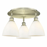 Bristol Glass 3 Light 19.25 Inch Wide Flush Mount by Innovations - 516-3C-GBD-75