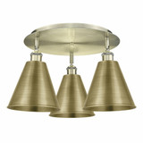 Ballston Cone 3 Light 19.75 Inch Wide Flush Mount by Innovations - 516-3C-MBC-8