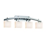 Fusion Archway 4 Light Opal Glass Metal Vanity Light by Justice Design - FSN-8594-55-OPAL
