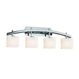 Fusion Archway 4 Light Opal Glass Metal Vanity Light by Justice Design - FSN-8594-55-OPAL