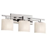 Fusion Aero 3 Light Oval Rbon Glass Vanity Light by Justice Design - FSN-8703-30-RBON