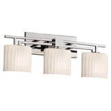Fusion Aero 3 Light Oval Rbon Glass Vanity Light by Justice Design - FSN-8703-30-RBON