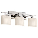 Fusion Aero 3 Light Oval Rbon Glass Vanity Light by Justice Design - FSN-8703-30-RBON