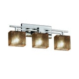 Fusion Aero 3 Light Rectangle Mror Glass Vanity Light by Justice Design - FSN-8703-55-MROR