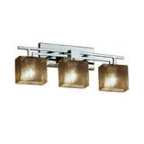 Fusion Aero 3 Light Rectangle Mror Glass Vanity Light by Justice Design - FSN-8703-55-MROR