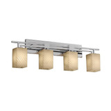 Fusion Aero 4 Light Weve Glass Vanity Light by Justice Design - FSN-8704-15-WEVE