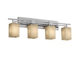 Fusion Aero 4 Light Weve Glass Vanity Light by Justice Design - FSN-8704-15-WEVE