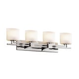 Fusion Aero 4 Light Opal Glass Vanity Light by Justice Design - FSN-8704-30-OPAL