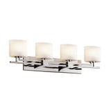 Fusion Aero 4 Light Opal Glass Vanity Light by Justice Design - FSN-8704-30-OPAL