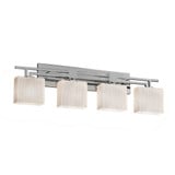 Fusion Aero 4 Light Rbon Glass Vanity Light by Justice Design - FSN-8704-55-RBON