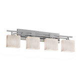 Fusion Aero 4 Light Rbon Glass Vanity Light by Justice Design - FSN-8704-55-RBON