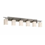 Fusion Aero 6 Light Rbon Glass Vanity Light 56 Inch Wide by Justice Design - FSN-8706-15-RBON