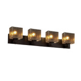 Fusion Modular 4 Light Rectangle Mror Glass Vanity Light by Justice Design - FSN-8924-55-MROR