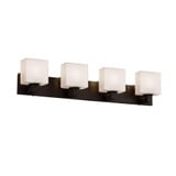 Fusion Modular 4 Light Rectangle Opal Vanity Light by Justice Design - FSN-8924-55-OPAL