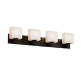 Fusion Modular 4 Light Rectangle Opal Vanity Light by Justice Design - FSN-8924-55-OPAL