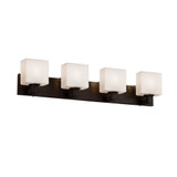 Fusion Modular 4 Light Rectangle Opal Vanity Light by Justice Design - FSN-8924-55-OPAL