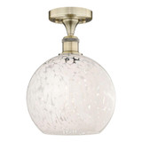 White Mouchette 1 Light 10 Inch Wide Semi Flush Mount by Innovations - 616-1F-G1216-10