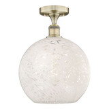 White Mouchette 1 Light 12 Inch Wide Semi Flush Mount by Innovations - 616-1F-G1216-12