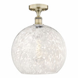 White Mouchette 1 Light 13.75 Inch Wide Semi Flush Mount by Innovations - 616-1F-G1216-14