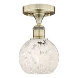 White Mouchette 1 Light 6 Inch Wide Semi Flush Mount by Innovations - 616-1F-G1216-6