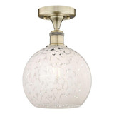 White Mouchette 1 Light 8 Inch Wide Semi Flush Mount by Innovations - 616-1F-G1216-8
