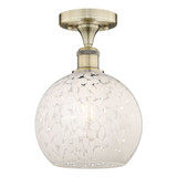 White Mouchette 1 Light 8 Inch Wide Semi Flush Mount by Innovations - 616-1F-G1216-8