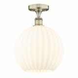 White Venetian 1 Light 12 Inch Wide Semi Flush Mount by Innovations - 616-1F-G1217-12
