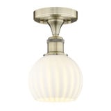 White Venetian 1 Light 6 Inch Wide Semi Flush Mount by Innovations - 616-1F-G1217-6