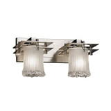 Veneto Luce Metropolis 2 Light Cylinder Wtfr Vanity Light by Justice Design - GLA-8172-16-WTFR
