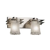 Veneto Luce Metropolis 2 Light Cylinder Wtfr Vanity Light by Justice Design - GLA-8172-16-WTFR