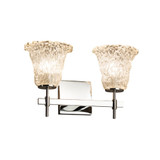 Veneto Luce Union 2 Light Round Lace Vanity Light by Justice Design - GLA-8412-20-LACE
