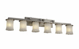 Veneto Luce Dakota 6 Light Cylinder Whtw Vanity Light by Justice Design - GLA-8786-16-WHTW
