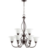 Spencer 9 Light Large 2 Tier Chandelier by Quorum - 6010-9